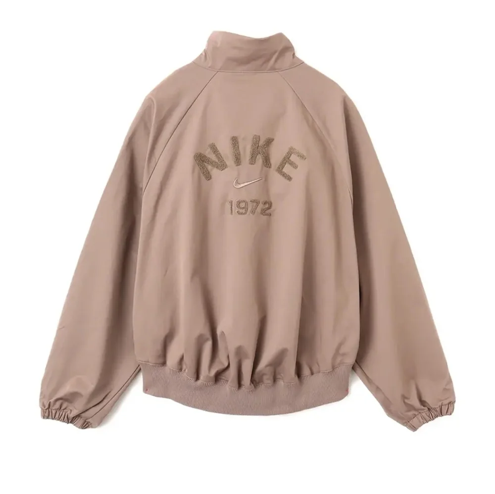 Nike Women's Sportwear Oversized 1/4 Zip Twill Top-Brown Long‎ Sleeve Sz Med NWT